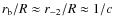 $r_{\rm b}/R\approx r_{-2}/R\approx 1/c$