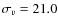$\sigma_v =
21.0$