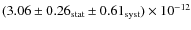 $(3.06 \pm 0.26_{\rm stat} \pm 0.61_{\rm syst}) \times 10^{-12}$