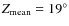 $Z_{\rm mean} = 19^{\circ}$