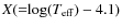 $X ({=} \!\log (T_{\rm eff}) - 4.1)$