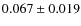 $0.067\pm0.019$