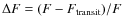 $\Delta F = (F - F_{\rm transit})/F$