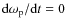 $ {\rm d}\omega_{\rm p}/ {\rm d}t = 0$