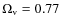 $\Omega_{\rm v} =
0.77$