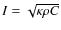 $I=\sqrt{\kappa \rho C}$