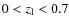 $0 < z_{\rm l} < 0.7$