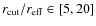$r_{\rm cut}/r_{\rm eff} \in
[5,20]$