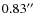 $0.83 \hbox{$^{\prime\prime}$ }$