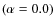 $(\alpha=0.0)$
