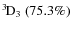 $\rm {}^{3}\hspace*{-.5mm}D_{3}~(75.3\%) $