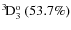 $\rm {}^{3}\hspace*{-.5mm}D_{3}^{{\rm o}}~(53.7\%)$