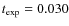 $t_{\rm exp} = 0.030$