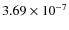 $3.69 \times 10^{-7}$