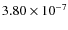 $3.80 \times 10^{-7}$