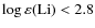 $\log\varepsilon{\rm (Li)}< 2.8$