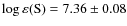 $\log\varepsilon({\rm S})=7.36 \pm 0.08$