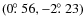 $(0\hbox{$.\!\!^\circ$ }56,-2\hbox{$.\!\!^\circ$ }23)$
