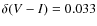 $\delta (V-I)=0.033$