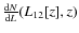 $\frac{{\rm d}N}{{\rm d}L}(L_{12}[z],z)$