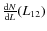 $\frac{{\rm d}N}{{\rm d}L}(L_{12})$