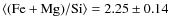 $\langle {\rm (Fe+Mg)/Si} \rangle =2.25 \pm 0.14$