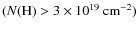 $(N({\rm H}) > 3 \times 10^{19}~{\rm cm}^{-2})$