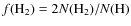 $f({\rm H}_2)= 2N({\rm H_2})/N({\rm H})$