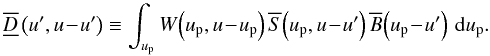 \begin{equation} \Dwftft{}\left(\uff,\uf\!-\!\uff\right) \Definition \sint{\up}{\Wu{}\!\left(\up,\uf\!-\!\up\right)\Sft{}\!\left(\up,\uf\!-\!\uff\right)\Bft{}\!\left(\up\!-\!\uff\right)}. \label{eq:dirty-beam} \end{equation}