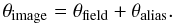 \begin{equation} \Aimage = \Afield + \Aalias. \end{equation}