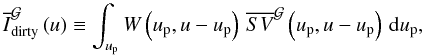 \begin{equation} \Iwfft[\G{}] \left(\uf\right) \Definition \sint{\up}{\Wu{}\left(\up,\uf-\up\right)\,\SVft[\G{}]{}\left(\up,\uf-\up\right)}, \label{eq:shift-and-average} \end{equation}