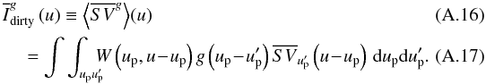 \appendix \setcounter{section}{1} \begin{eqnarray} &&\!\!\!\!\!\!\!\!\Iwfft[\gu{}]\left(\uf\right) \Definition \average{\SVft[\gu{}]{}}\left(\uf\right)\\ &&= \dint{\up}{\upp}{\Wu{}\left(\up,\uf\!-\!\up\right)\gu{}\left(\up\!-\!\upp\right)\SVft{\upp}\left(\uf\!-\!\up\right)}. \end{eqnarray}