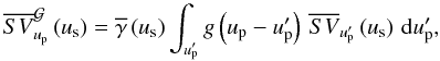 \appendix \setcounter{section}{1} \begin{equation} \SVft[\G{}]{\up}\left(\us\right) = \gaft{}\left(\us\right) \sint{\upp}{\gu{}\left(\up-\upp\right)\,\SVft{\upp}\left(\us\right)}, \end{equation}