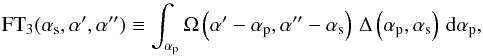 $$ \intthr \Definition \sint{\ap}{\Wa{}\left(\aff-\ap,\afff-\as\right)\,\Ds{}\left(\ap, \as\right)}, $$