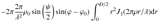 $\displaystyle -2 \pi \frac{2 \pi}{\lambda^2} \rho_0