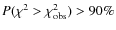 $P(\chi^{2}>\chi^{2}_{\rm obs})>90\%$
