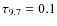 $\tau_{9.7}=0.1$