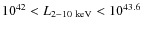 $10^{42}<L_{2-10~{\rm keV}}<10^{43.6}$