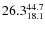 $\rm 26.3^{44.7}_{18.1}$