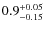 $\rm0.9^{+0.05}_{-0.15}$