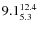 $\rm 9.1^{12.4}_{5.3}$