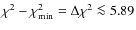 $\chi^{2}-\chi^{2}_{\min}=\Delta\chi^{2} \la5.89$