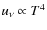 $u_\nu\propto T^4$