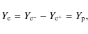 \begin{displaymath}%
Y_{\rm e} = Y_{\rm e^{-}} - Y_{\rm e^{+}} = Y_{\rm p},
\end{displaymath}
