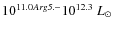 $10^{11.0 \\
{\it Arg5.} -}10^{12.3}~L_{\odot}$