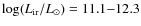 $\log(L_{\rm ir}/L_\odot) = 11.1{-} 12.3$