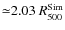 ${\simeq}2.03~R_{500}^{\rm Sim}$
