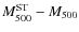 $M_{\rm 500}^{\rm ST}- M_{\rm 500}$