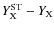 $Y_{\rm X}^{\rm ST} - Y_{\rm X}$