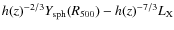 $h(z)^{-2/3}Y_{\rm sph}(R_{500}) - h(z)^{-7/3}L_{\rm X}$